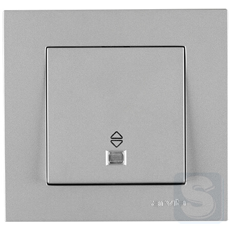 Вимикач одноклавішний ПРОХІДНИЙ з підсвічуванням Arvia Electric KAREN Срібло (20 03 2000 210)